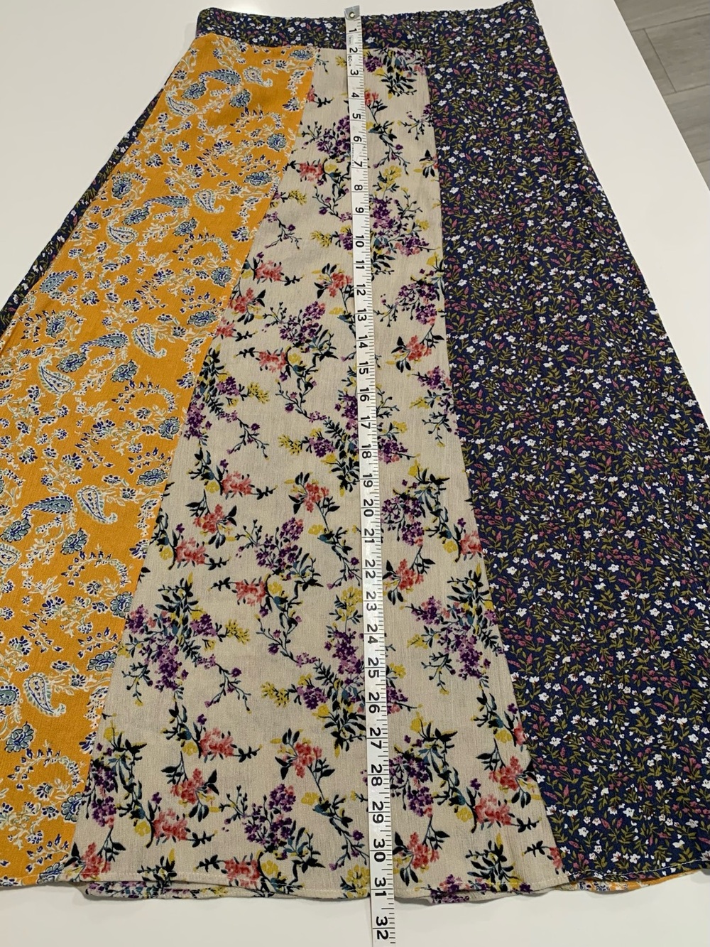 NATURAL LIFE Valentina Floral Boho Maxi Midi Skirt, Patchwork Paisley Prairie, S - Picture 9 of 10